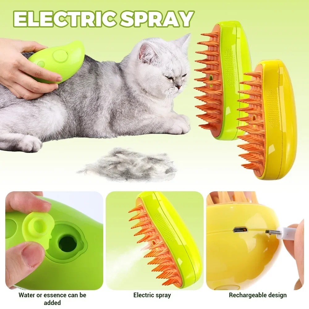 Cat Steam Brush Electric Spray - огляд і ціна Pet Supplies Grooming Hours