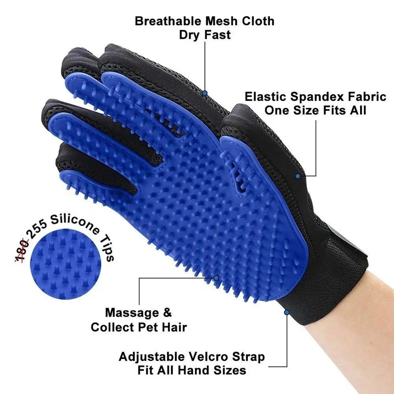 Silicone Pet Grooming Gloves C - огляд і ціна Pet Supplies Grooming Hours